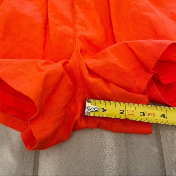 NWT Crosby By Mollie Burch Camden Orange Linen Blend Shorts Size Small - Picture 6 of 11